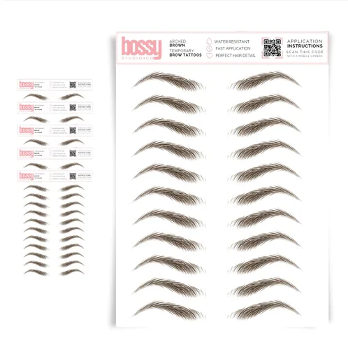 Miniatura 65 de 5 paquetes de tatuajes temporales para cejas, adhesivos impermeables para cejas, tatuajes falsos para el cabello tipo pelar de transferencia