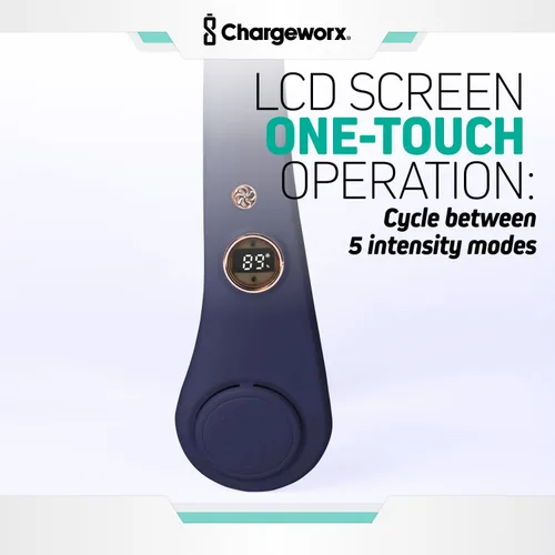Miniatura 3 de CHARGEWORX Ventilador de cuello portátil portátil, ventilador de refrigeración personal sin aspas con batería recargable de 4000 mAh, pantalla LCD