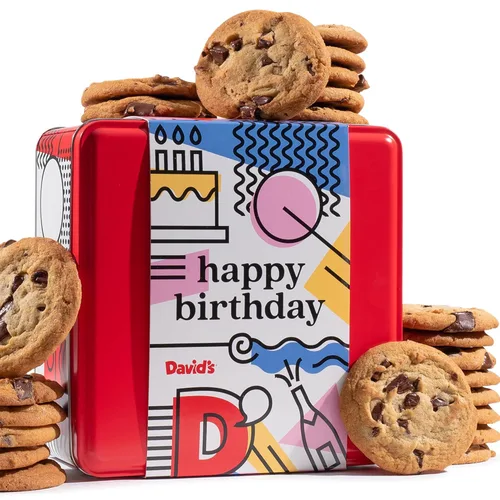 Miniatura 15 de David's Cookies Lata de muestra de regalo de feliz cumpleaños, galletas gourmet crujientes, regalo de aperitivos de panadería para cumpleaños