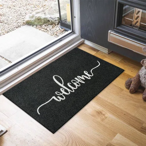 Miniatura 2 de Tapete de bienvenida para interiores y exteriores, antideslizante, de bajo perfil, absorbe el barro, fácil de limpiar, tapetes para puerta