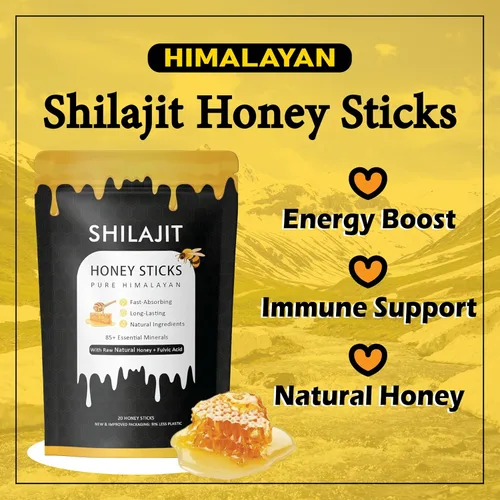 Miniatura 3 de Paquetes de miel Rone con shilajit del Himalaya, miel natural, azafrán, refuerzo de energía y apoyo inmunológico, más de 85 oligominerales, 75% más