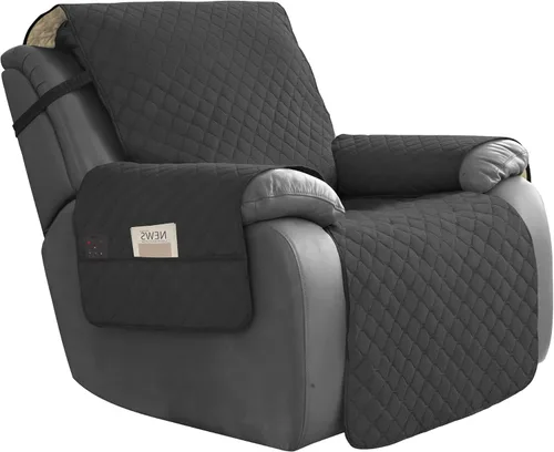 Miniatura 22 de Easy-Going Funda impermeable para sillón reclinable de gran tamaño con bolsillo, 1 funda de sofá reversible para sillón reclinable, protector