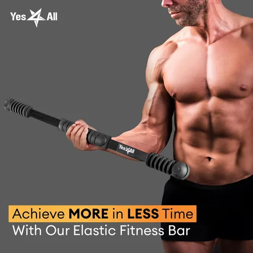 Miniatura 7 de Yes4All Flex Bar, Elastic Fitness Bars with Strong Fiberglass & TPE Material, 2in1 Functional Exercise Bar, 9.5 inch Comfortable Grip, High