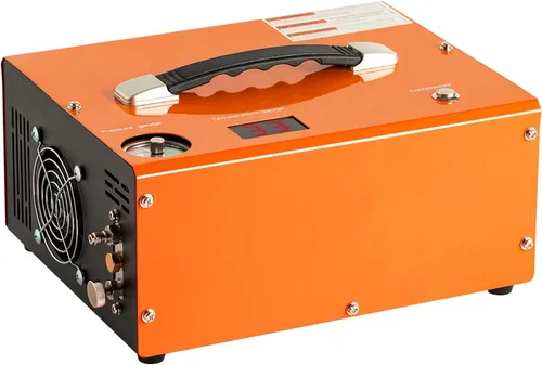 Miniatura 9 de Compresor de aire PCP 4500Psi/30Mpa, bomba de llenado rápido sin aceite de 300 W con apagado automático, doble potencia 12 V CC y 110 V CA