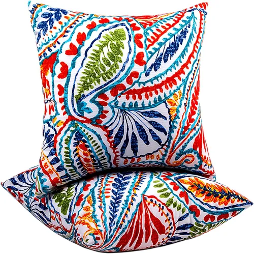 Miniatura 19 de JMGBird Almohadas impermeables para exteriores de 18 x 18 pulgadas para muebles de patio, cama, sofá y sofá Almohadas de exterior con inserto