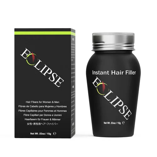 Miniatura 30 de ECLIPSE - Fibras de cabello negras para adelgazar el cabello para mujeres y hombres para ocultar la pérdida de cabello en 15 segundos, 100% fibras
