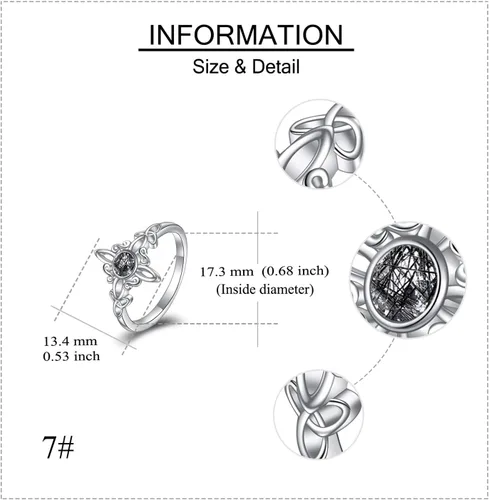 Miniatura 6 de YAFEINI Anillo de nudo de bruja de plata de ley 925, anillo de nudo de trinidad celta, joyería de nudo de bruja para mujer