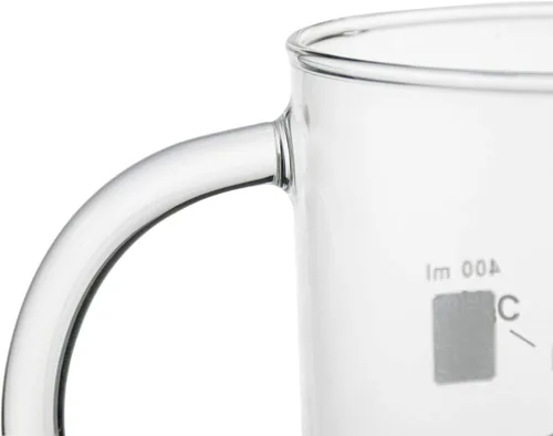 Miniatura 2 de Paquete de 2 vasos de cafeína, taza de molécula de cafeína de 16 onzas con asa, taza de café de vidrio de borosilicato transparente para medir té