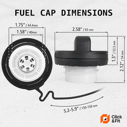 Miniatura 2 de Tapa de tanque de gas Click&Fit de reemplazo para Toyota y Lexus 2004-2015 – Tapa de llenado de combustible con atadura y junta reemplaza