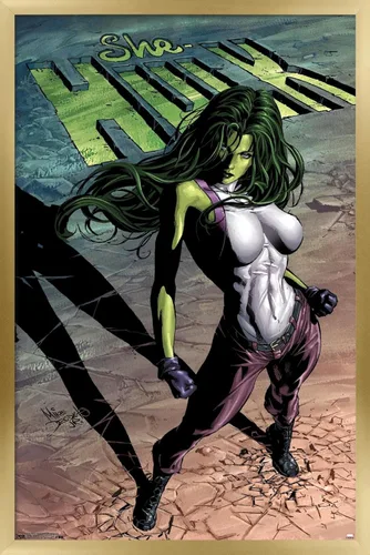 Miniatura 18 de Trends International Marvel Comics - Póster de pared She-Hulk #29, 22.375 x 34 pulgadas, versión enmarcada de madera de granero Versión enmarcada