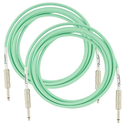 Miniatura 26 de Fender Cable de instrumentos de lujo de 10 pies, ángulo recto, tweed negro, paquete de 2