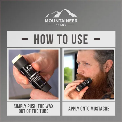 Miniatura 7 de Mountaineer Brand Stache Stick Aroma de Apalachia Hecho con ingredientes naturales West Virginia Firme y duradero Cera de bigote