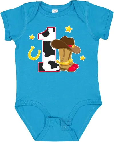 Miniatura 20 de inktastic Body de bebé de vaquero para cumpleaños de 1 año con botas de vaquero