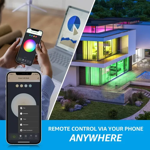 Miniatura 2 de TORCHSTAR Bombillas inteligentes A21, WiFi y Bluetooth, compatibles con Alexa, Echo y Google Home, bombilla LED inteligente RGBCW 2000K-5000K,