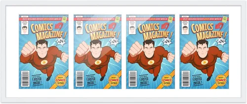 Miniatura 65 de Poster Palooza Marco de cómic con paspartú para 4 cómics de la era actual publicado después de 1985 – Marco de cómic de bronce dorado para cómics