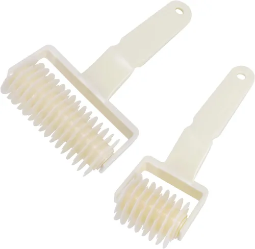 Lamoutor Rodillo de celosía, cortador de pastelería, herramienta para hornear DIY, para masa, galletas, pastel, pizza, pan, pastelería, 2 uds