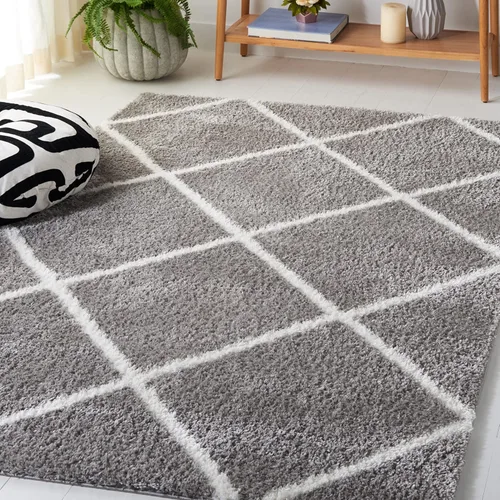 Miniatura 44 de SAFAVIEH Tahoe Shag Collection - Alfombra para pasillo, 2 x 9 pies, diseño de enrejado, no desprende pelusa y de fácil cuidado, 1.2 pulgadas