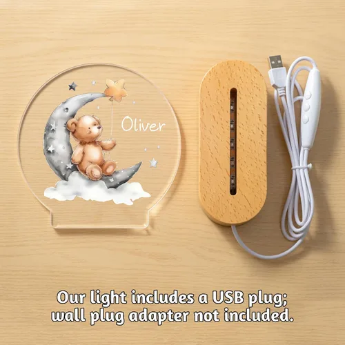 Miniatura 6 de Luz nocturna personalizada para niños, regalos de bebé personalizados para niños y niñas, recién nacidos, letrero de decoración de habitación