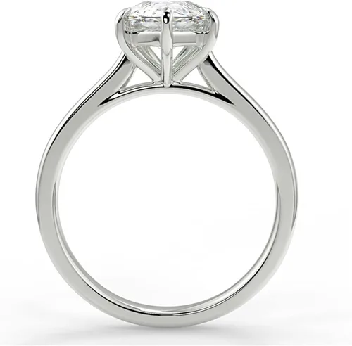 Miniatura 2 de WSX - Anillo de compromiso de oro de 10/14/18 quilates de 2 quilates para mujer, diseño de lágrima personalizada, moissanita, promesa de boda