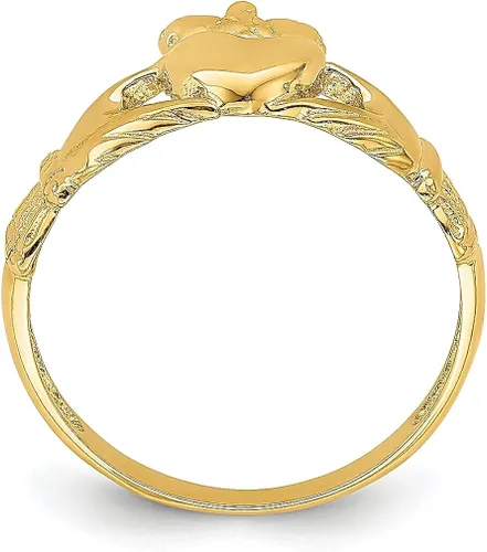 Miniatura 2 de Anillo Claddagh de oro amarillo de 14 quilates, joyería fina celta para mujer, regalos para ella, Oro, amarillo, oro amarillo