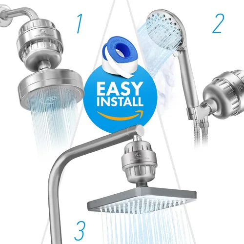 Miniatura 7 de AquaHomeGroup - Filtro de regadera de 20 etapas con vitamina C E A para agua dura - Filtros de agua de alta capacidad para eliminar el cloro