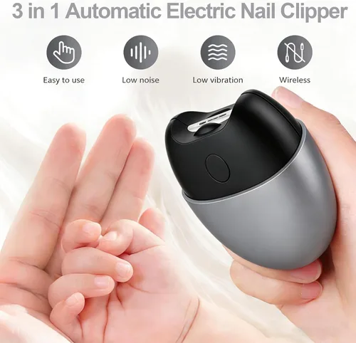 Miniatura 2 de Cortadora de uñas automática 2026 con almacenamiento de luz y restos de uñas, cortaúñas eléctrico automático 3 en 1, lima de uñas eléctrica