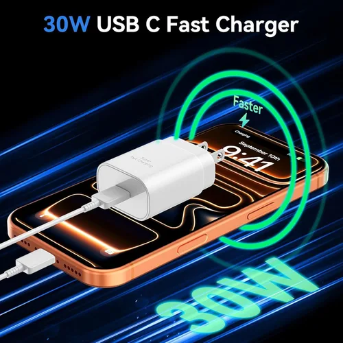Miniatura 3 de Cable de carga rápida USB C a USB C de 10 pies de largo, cable de carga rápida tipo C para iPhone 17/17 Pro/17 Pro Max/16/16 Pro/16 Pro Max/15/15