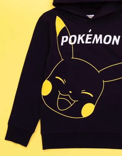 Miniatura 4 de Pokemon Sudadera con capucha para niños y niños, diseño de Pikachu, color negro
