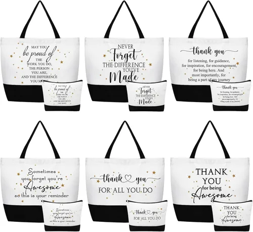 Cunno 24 bolsas de lona de agradecimiento para mujeres, regalo de agradecimiento a los empleados, a granel para asistente médico, semana de