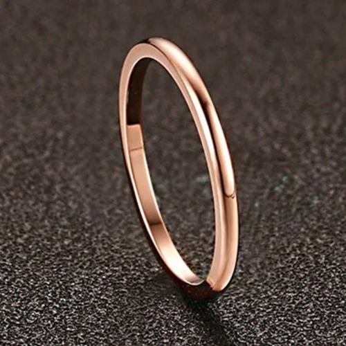 Miniatura 4 de Anillo de boda de acero inoxidable de 0.06 pulgadas, clásico, liso, apilable
