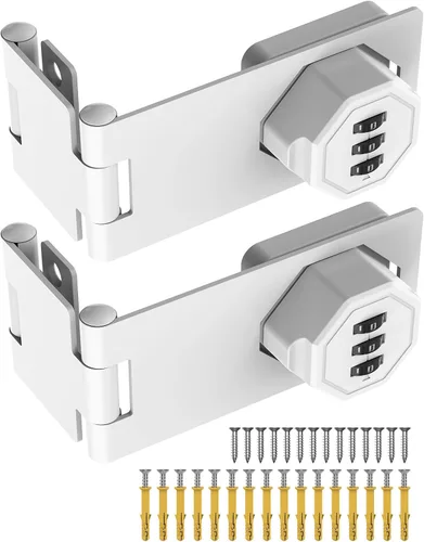 Miniatura 8 de Cerradura de Pestillo de Puerta de Combinación de Gabinete de 90 Grados, Cerradura de Pestillo Giratorio con Contraseña de Aleación de Zinc, Negro