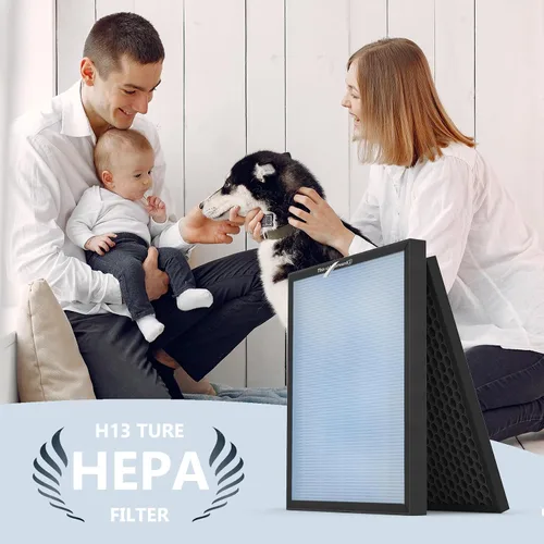 Miniatura 7 de 2 juegos de filtros de repuesto HSP001 H13 True Hepa, compatibles con purificador de aire HATHASPACE, 4 en 2, filtro HEPA True H13 con prefiltro