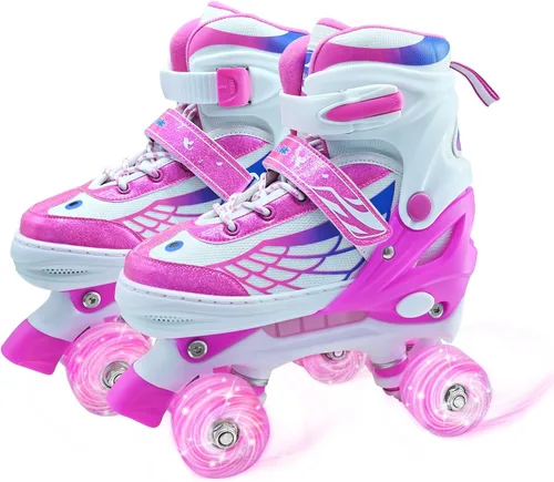 Miniatura 9 de Patines de ruedas para niños y niñas, patines ajustables para niños de 5 a 8 años, 6 a 12 años, con ruedas iluminadas, patines para principiantes
