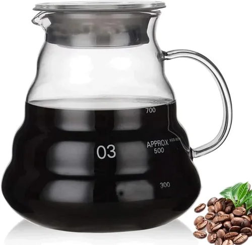 Miniatura 10 de Servidor de Café de Vidrio para Cafetera de Goteo, Jarra de Café de Vidrio Estándar, Cafetera con Tapa, Transparente, 01 360ml (12oz)