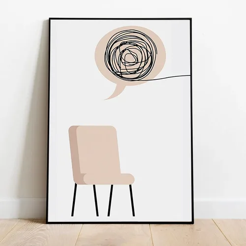 Miniatura 5 de FSZSEES Psicoterapia Consejero Oficina Pintura de Pared para Arte de Europa del Norte Moderno Lienzo Arte de Pared Silla Hablar Ayuda Salud Mental