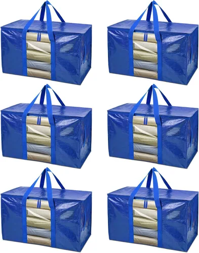 Miniatura 61 de BALEINE Paquete de 2 bolsas de mudanza de gran tamaño con asas reforzadas, bolsa de almacenamiento resistente para ropa, suministros de mudanza