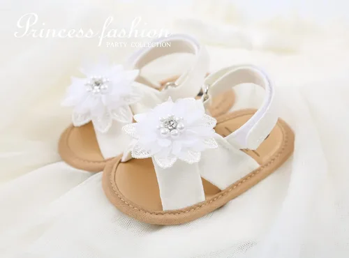 Miniatura 2 de Zapatos planos Mary Jane para bebés y niñas, con lazo, floral, princesa, vestido de boda, zapatos suaves para recién nacidos, cuna para primeros