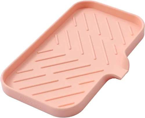 Miniatura 60 de MicoYang Jaboneras de baño de silicona con boquilla de drenaje, organizador de fregadero de cocina, soporte de esponja, bandeja de jabón para Azul