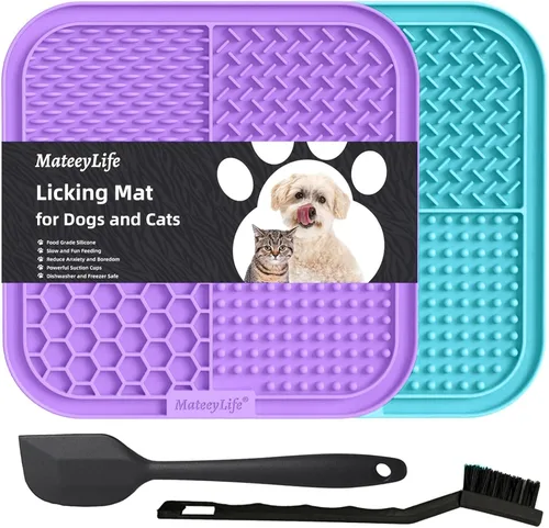 Miniatura 10 de MateeyLife 2 alfombrillas grandes para lamer perros y gatos, alfombrillas para lamer para aliviar la ansiedad del perro, almohadilla de mantequilla