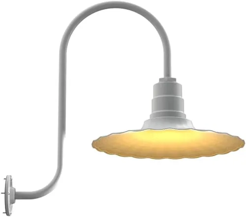 Miniatura 59 de Steel Lighting Co. Highland Park - Luz de granero Montada en la pared al aire libre Onda radial de 16 pulgadas Brazo recto de 11 pulgadas