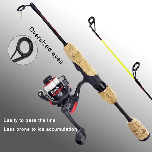 Miniatura 2 de Aventik Combo de Caña y Carrete de Pesca en Hielo Ultraligero 26/28/30/32 pulgadas Medio Ligero Acción Rápida Combos de Pesca en Hielo Multiespecie