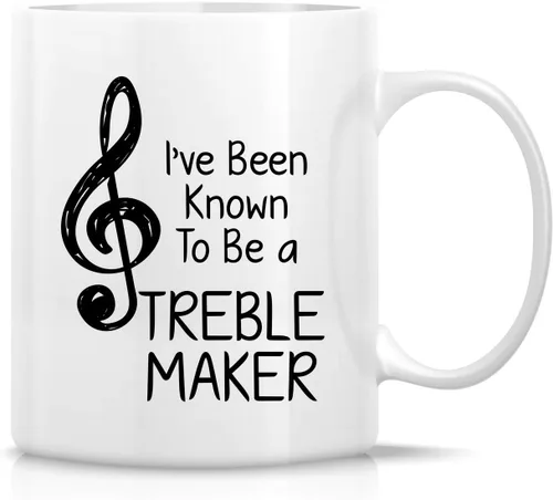 Miniatura 7 de Retreez - Taza divertida con texto en inglés "Without Music Life Would B Flat Musician", 325 ml, tazas de café de cerámica, divertidas, sarcásticas