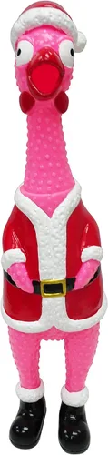 Miniatura 4 de Squeeze Me Christmas Chicken - Divertido juguete de pollo de goma que grita para niños, juguete chirriante El relleno perfecto para niños y adultos