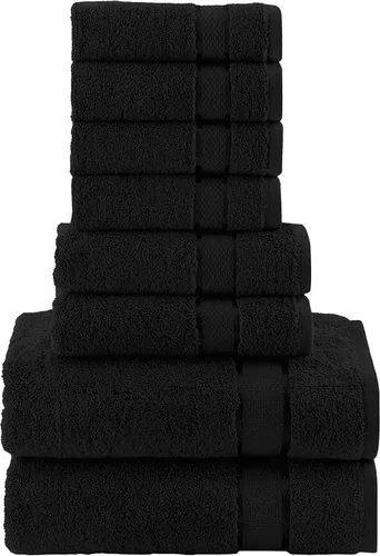 Miniatura 28 de Elegant Comfort Juego de 8 toallas de algodón de alta calidad, incluye 4 toallas pequeñas, 2 toallas de mano y 2 toallas de baño, 100% algodón