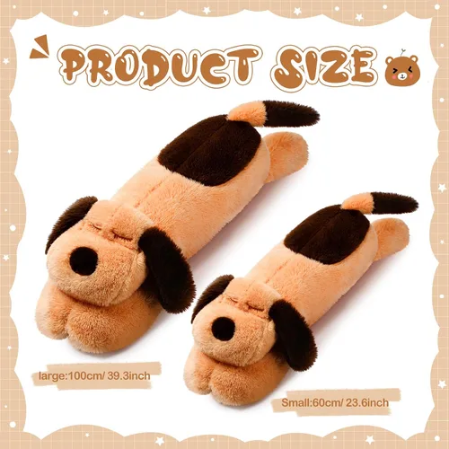 Miniatura 2 de Queekay Almohada corporal para perro, almohada de cuerpo largo de felpa para perros, cojín grande para dormir, abrazar, regalo para fiesta de Marrón