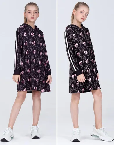 Miniatura 3 de Quedoris Vestido casual de manga larga con estampado de unicornio para niñas de 4 a 10 años