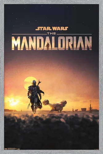 Miniatura 15 de Trends International Star Wars: The Mandalorian - Póster de pared de una hoja D23, 14.725 x 22.375 pulgadas, versión enmarcada de madera de granero