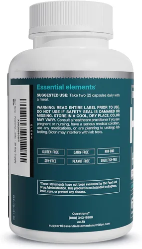 Miniatura 7 de Essential Elements Hair Hero - Vitaminas para el cabello para hombres - Soporte de amplio espectro con 5000 mcg de biotina - 60 unidades - 30