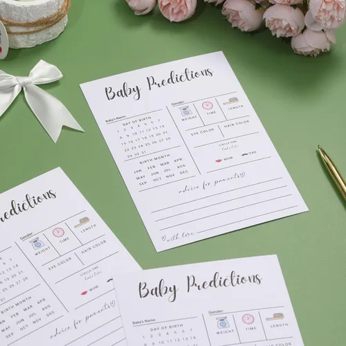 Miniatura 7 de Tarjetas de juego para baby shower, tarjetas de predicción y consejos de revelación de género para nuevos padres Actividad divertida de fiesta