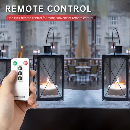 Miniatura 2 de Velas de té con control remoto, vela LED parpadeante sin llama, de larga duración, más de 400 horas, funciona con pilas y temporizador